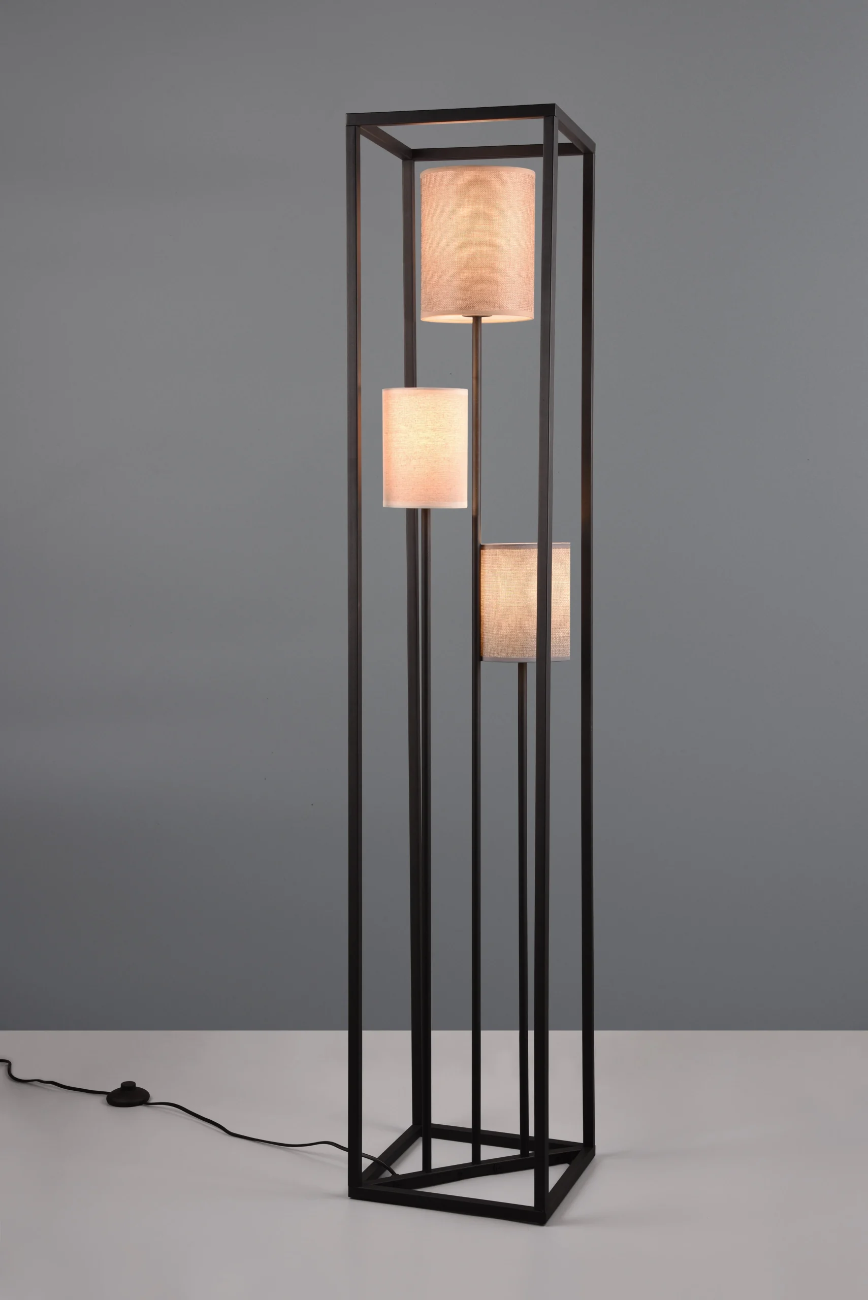 Lámpara de pie Trio Ross LED negro mate 3000K 153cm 4