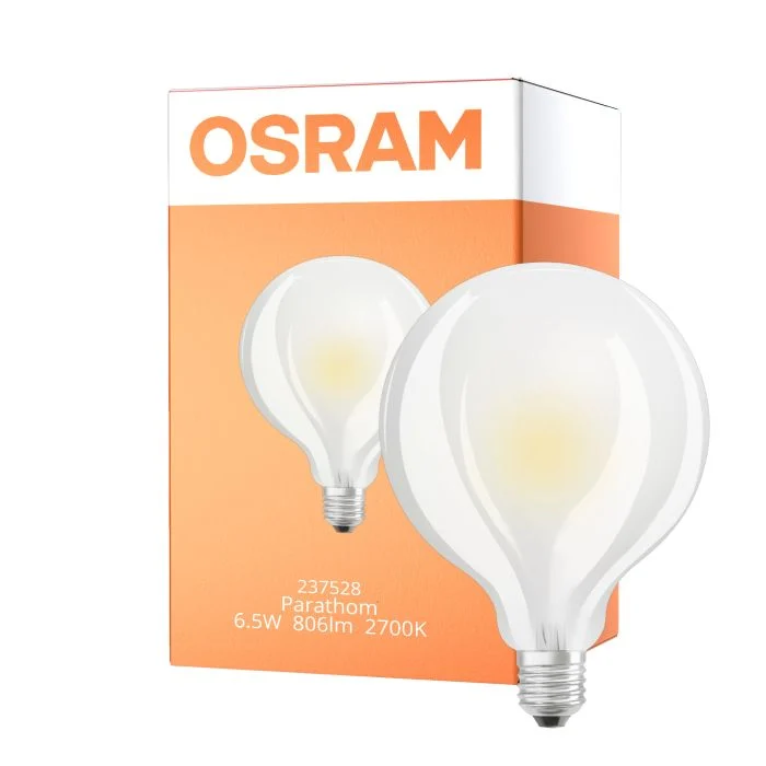 Osram Parathom Retrofit Classic LED E27 Globe con Filamento Mate 95mm 6.5W 806lm - 827 Luz muy Cálida | Reemplazo 60W