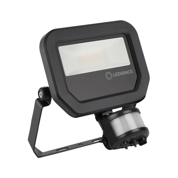 Ledvance Proyector LED Sensor GEN 3 Negro 10W 1100lm 100D - 830 Luz Cálida | IP65 - Sensor de movimiento y luz - Simétrico