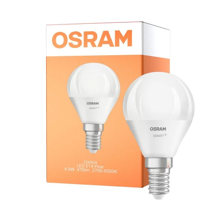 Osram Smart+ Mateer Classic E14 Pera Mate 4.9W 470lm - 827-865 Ajustable Blanco | Reemplazo 40W