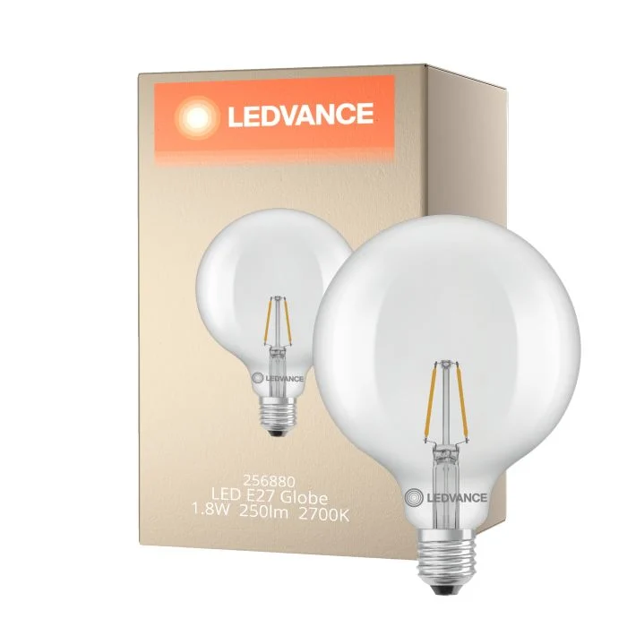 Ledvance Classic LED Globe LED E27 Globe Con Filamento Clara 1.8W 250lm - 827 Luz Muy Cálida | Reemplazo 25W
