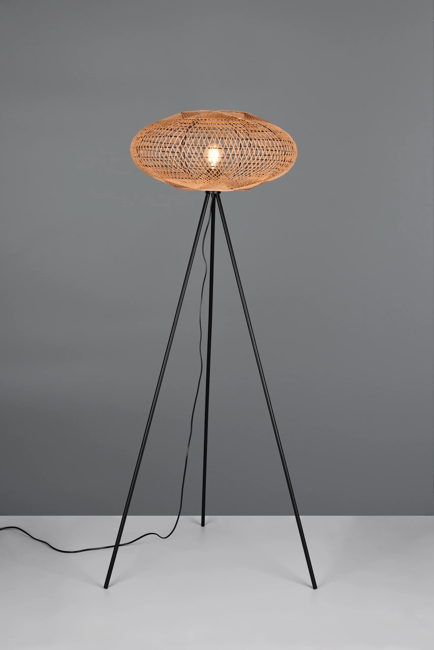 Lámpara de pie Trio Hedda LED negro mate 2700K 150cm 4