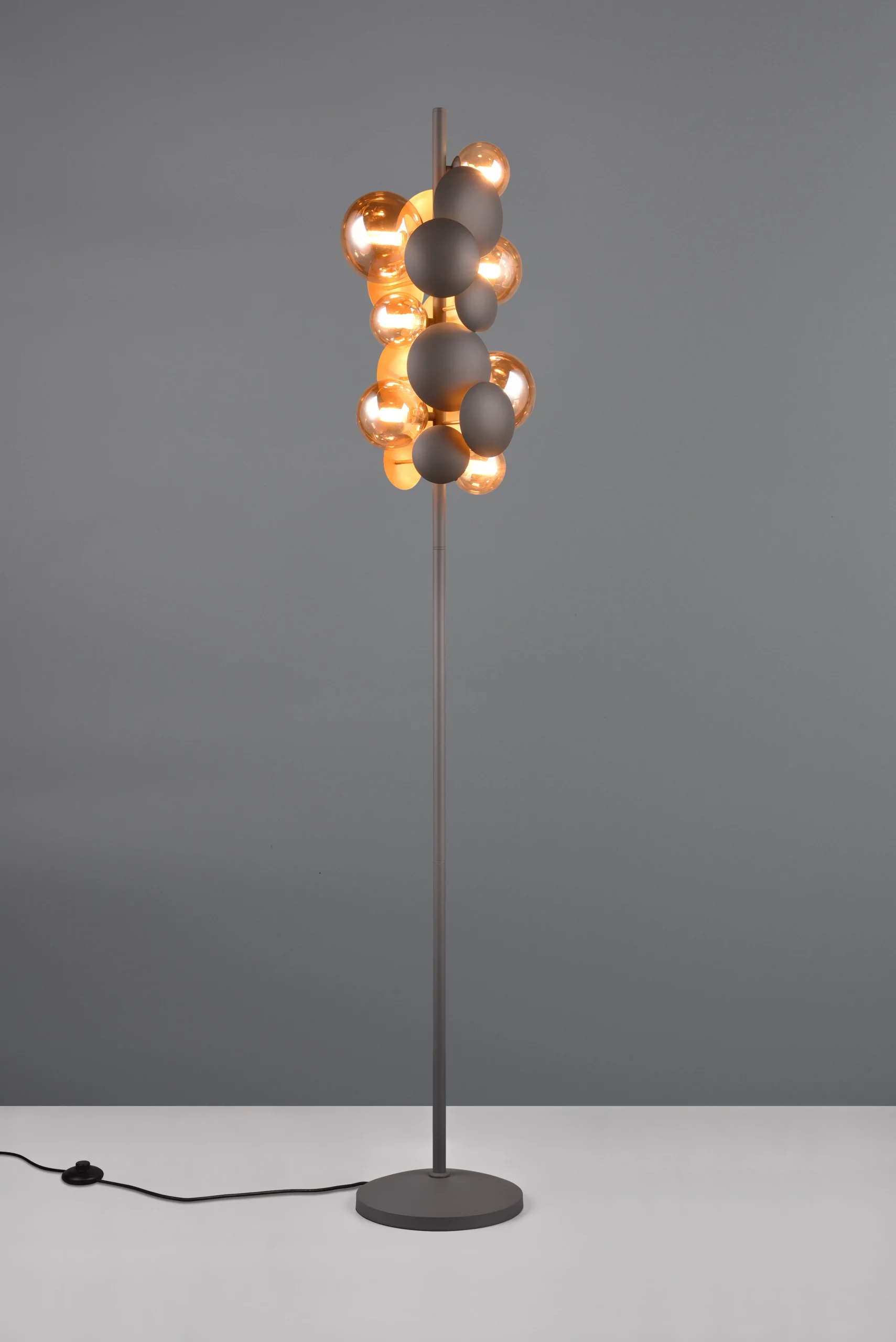 Lámpara de pie Trio Bubble LED antracita 3000K 155cm 4
