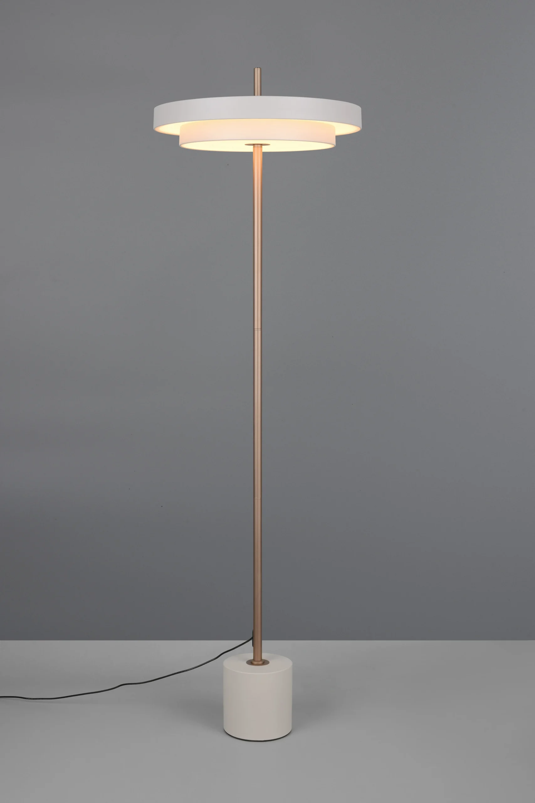 Lámpara de pie Trio Keaton LED gris cálido 138cm 4