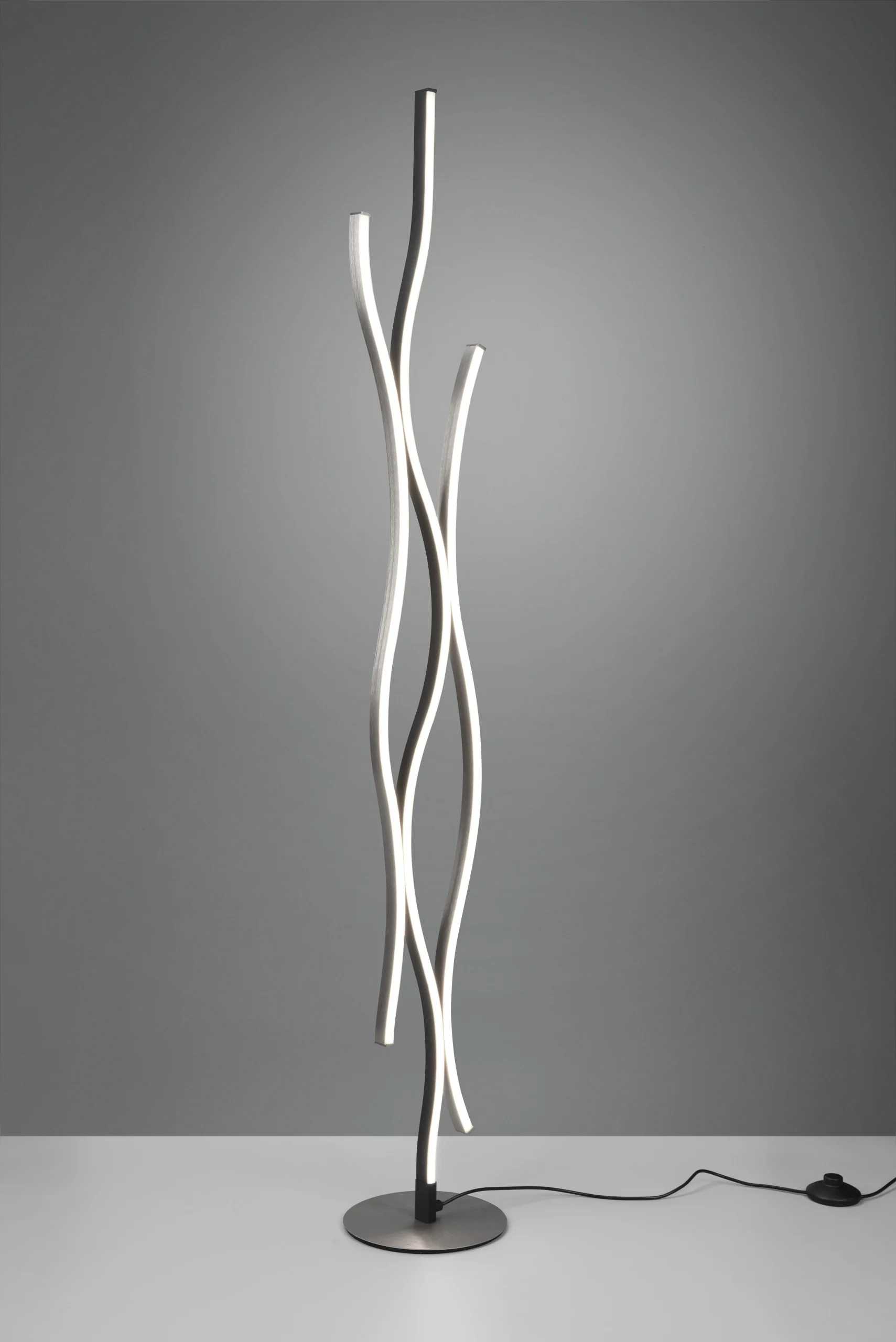 Lámpara de pie Trio Blaze LED brushed aluminium 138cm 4