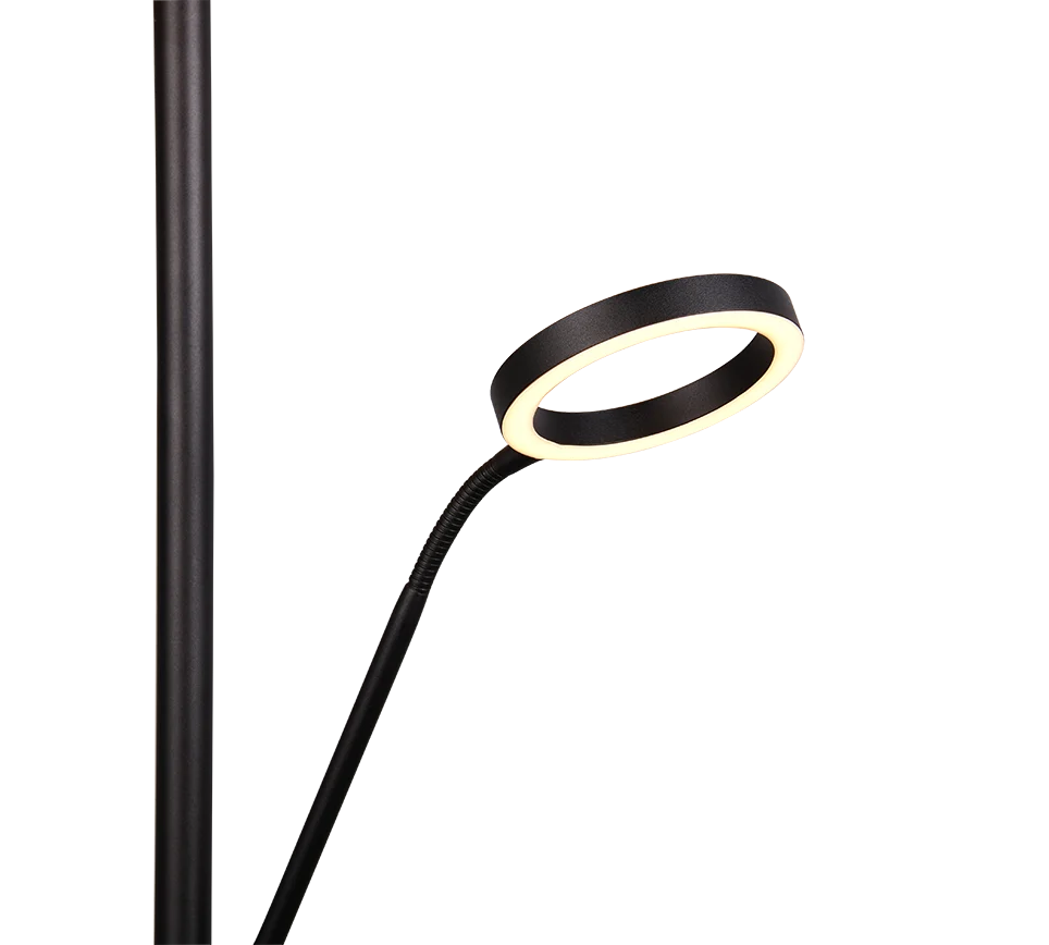 Lámpara de pie Trio Willis LED negro mate 180cm 4