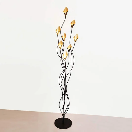 Lámpara de pie LED de diseño Calamaro, 8 brazos