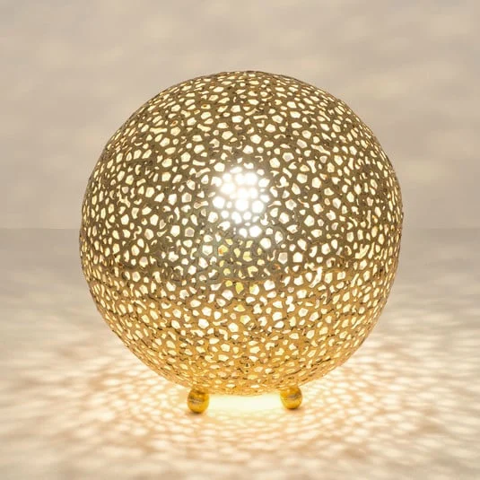 Lámpara de mesa Lily Piccolo, Ø 33 cm, oro