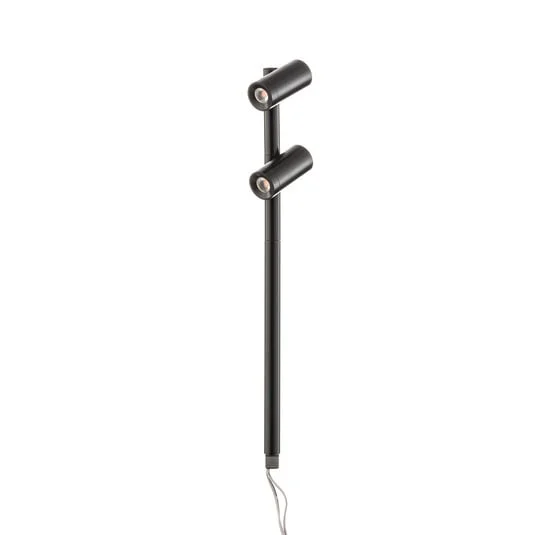 LED Duo Spot 2x3 W blanco cálido 250 mm negro