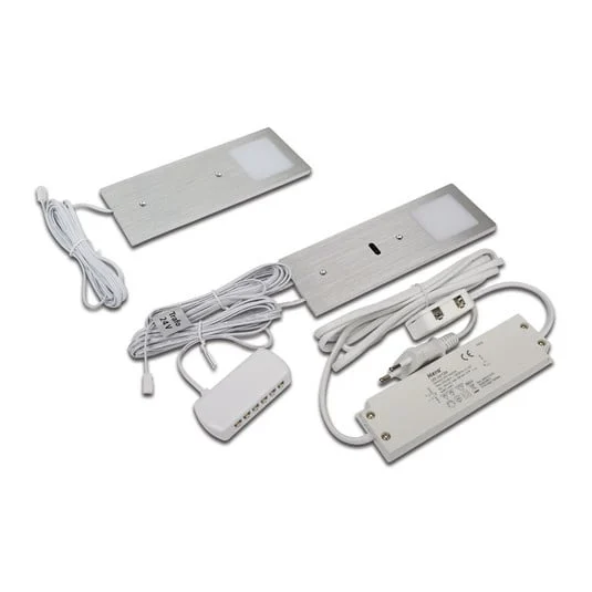 LED bajo mueble Eco-Pad F set x 2 3.000K aluminio