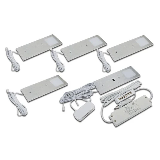 LED bajo mueble Eco-Pad F set x 5 4.000K aluminio