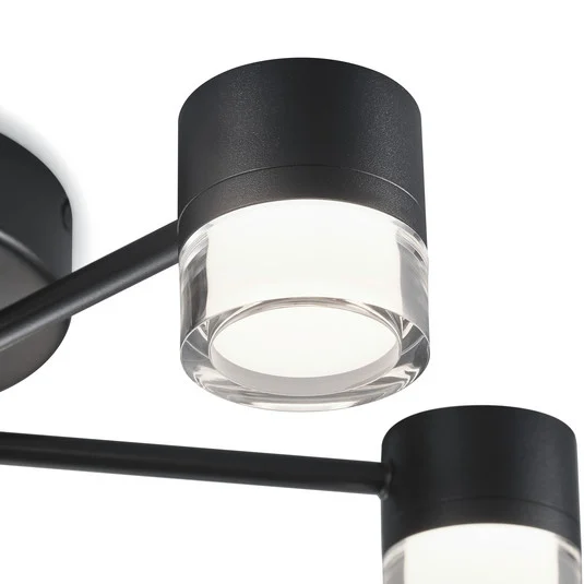 Helestra Kala plafón LED, negro, 7 luces