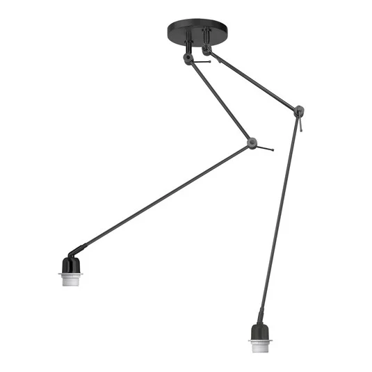 Plafón Rod 2 luces, negro