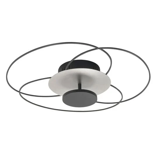 Plafón LED Fiore, 2.700 K, negro/níquel