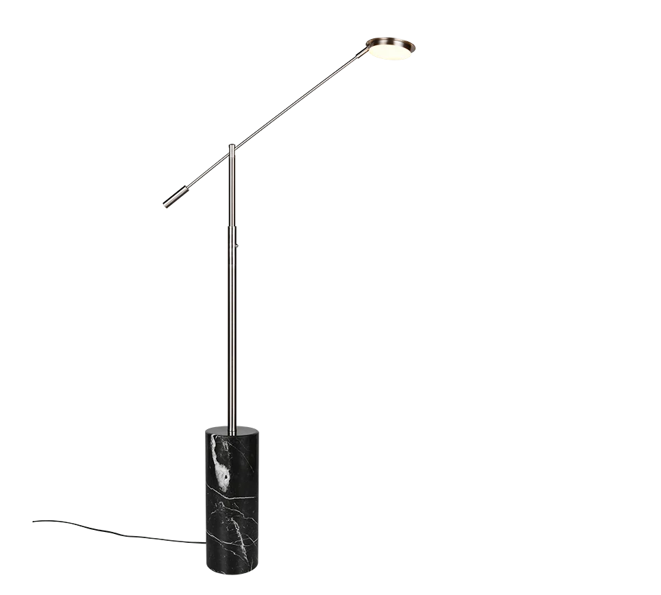 Lámpara de pie Trio Fiore LED níquel mate 145cm 4