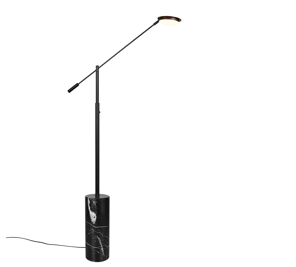 Lámpara de pie Trio Fiore LED negro mate 145cm 4