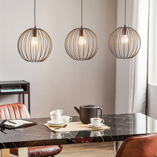 Lámpara colgante Cumera, 3 luces, larga