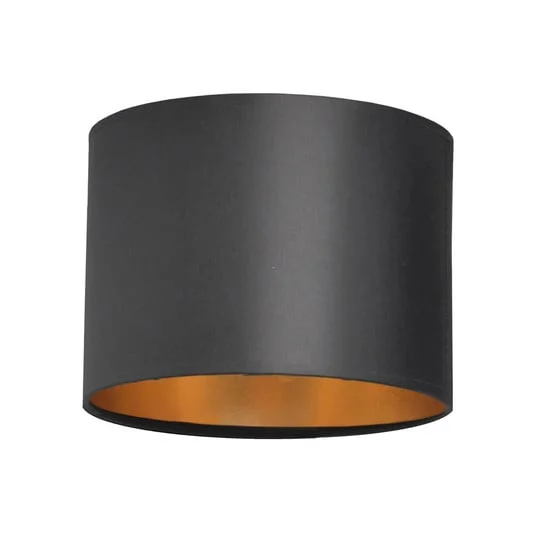 Pantalla Alba, Ø 20 cm, E27, negro/dorado