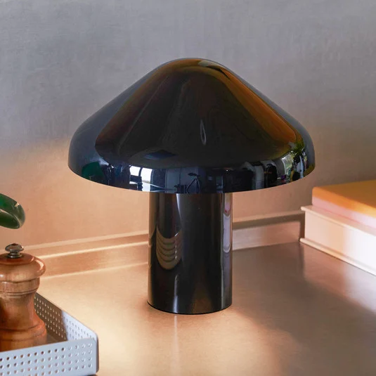 HAY Pao Lámpara de mesa LED portátil con batería recargable negro