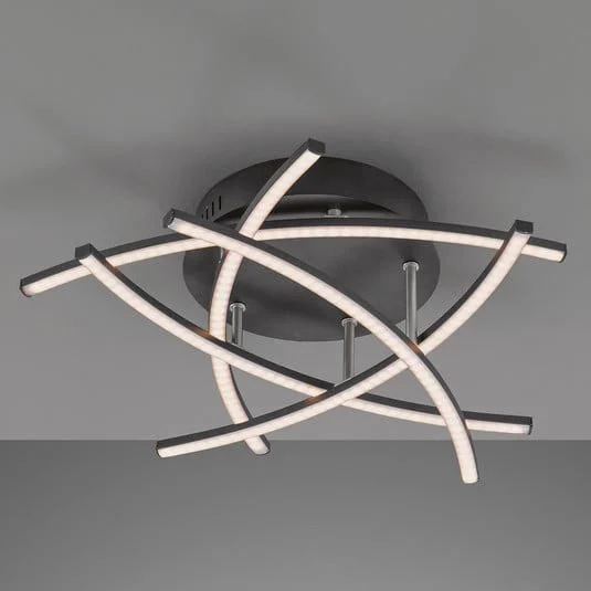 Plafón LED Cross, Tunable White, 5 luces, negro