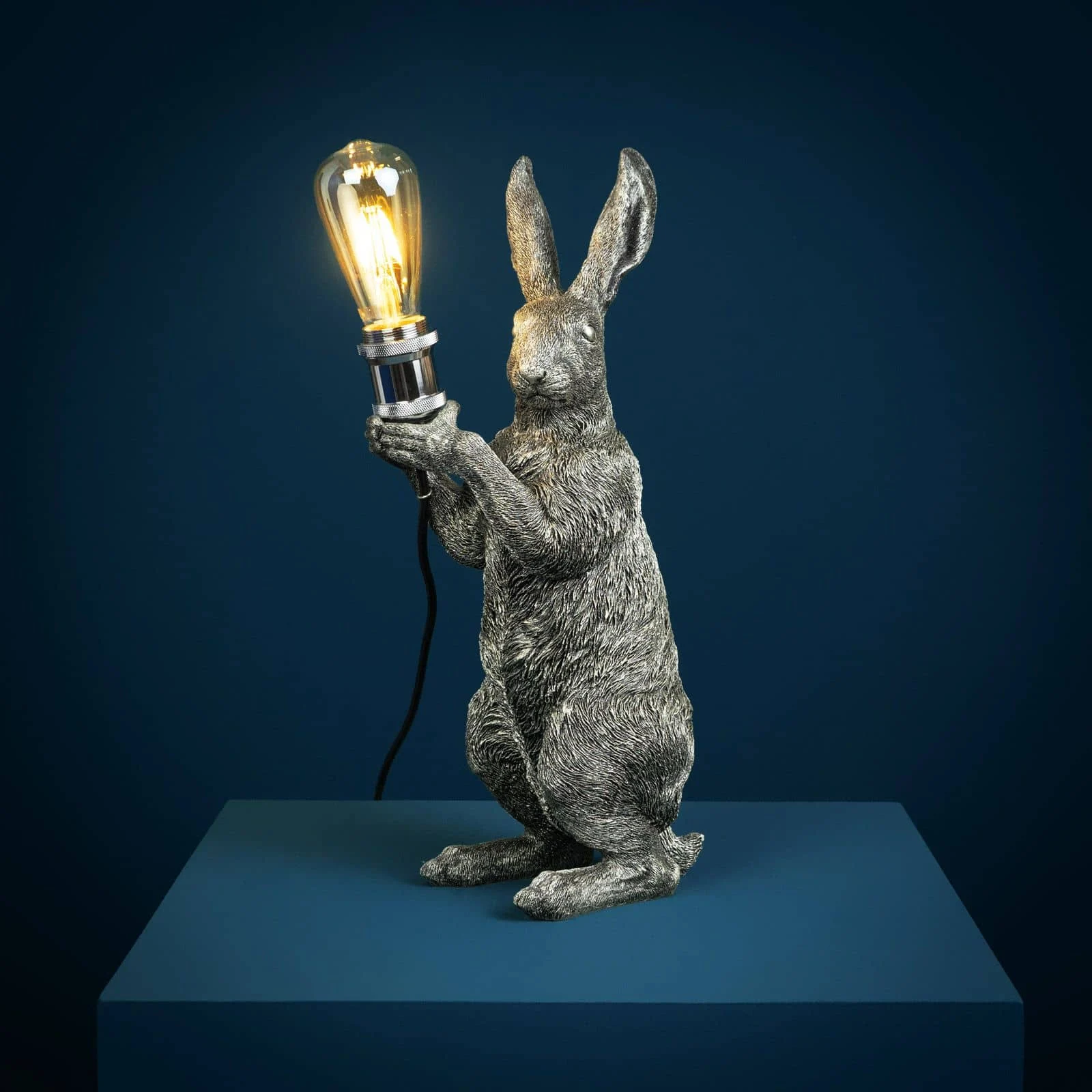 Tischleuchte Hase Meister Lampe, silber