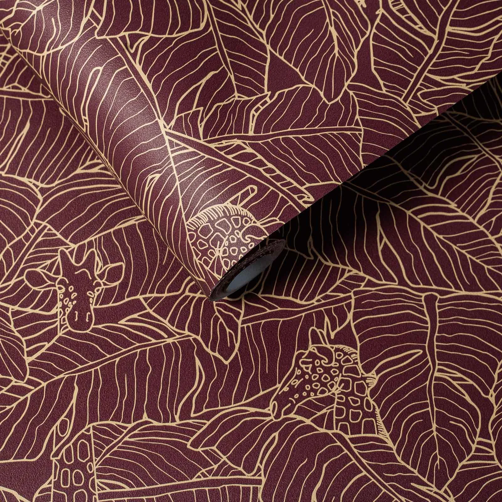 Tapete Giraffe Gigi, rot, Vliestapete, made & designed in Germany 150 g/qm, 0,53x10,05 m