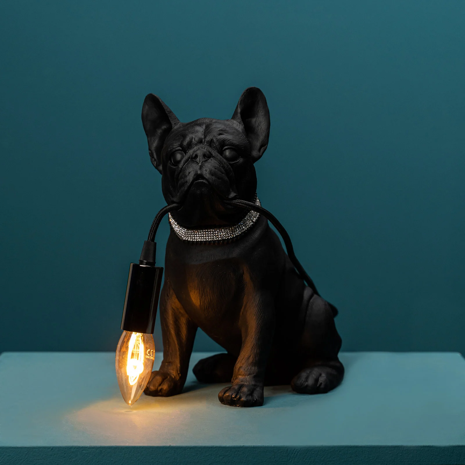 Tischleuchte Hund, Bulldogge Francis, schwarz