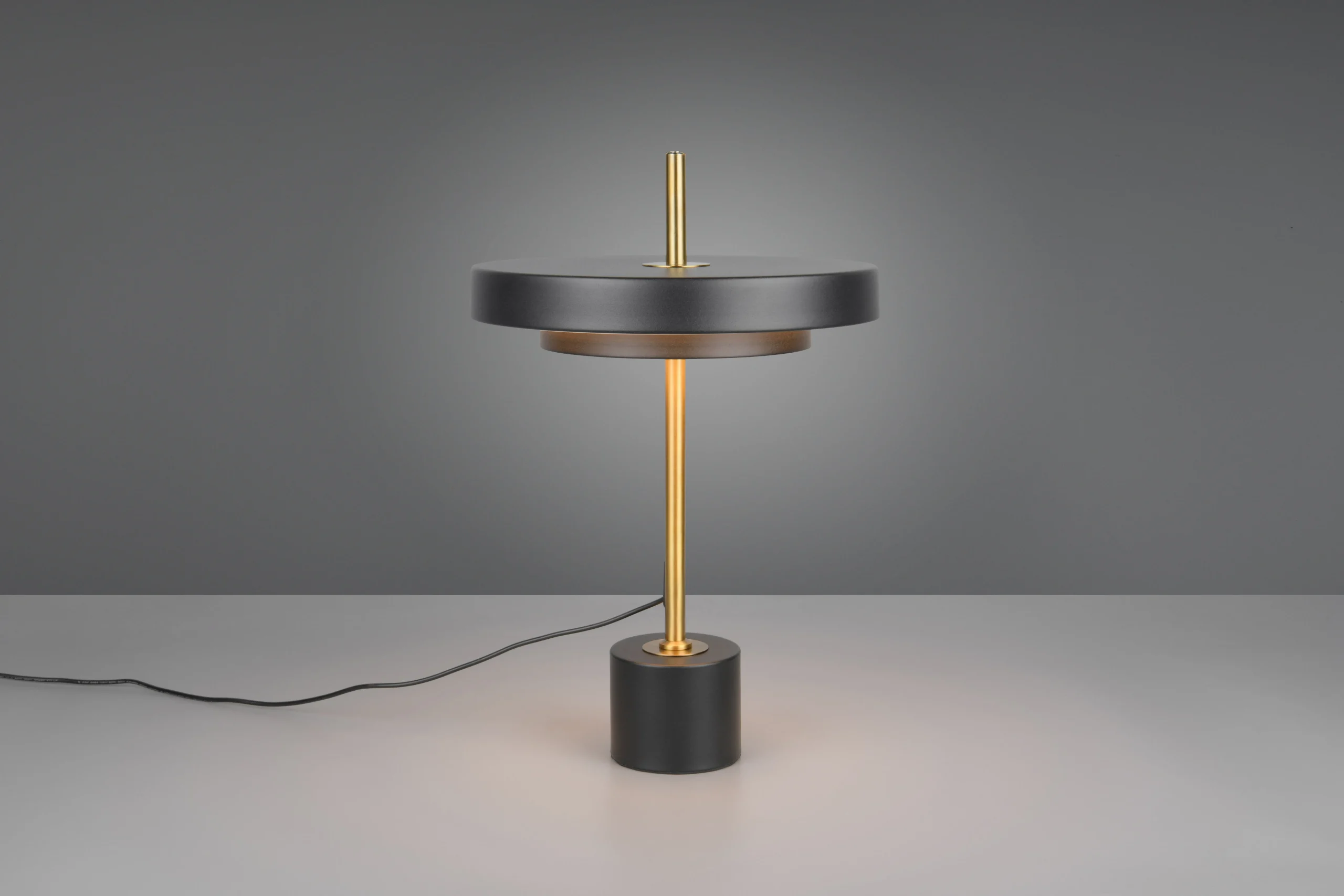 Lámpara de sobremesa Trio Keaton LED negro y dorado 45,5cm 5
