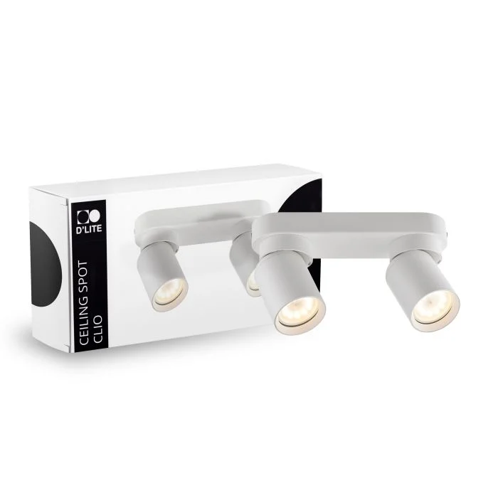 D'Lite Techo Foco Clio Blanco Ajustable| Apta para 2x GU10
