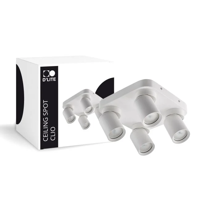 D'Lite Techo Foco Clio Blanco Ajustable| Apta para 4x GU10