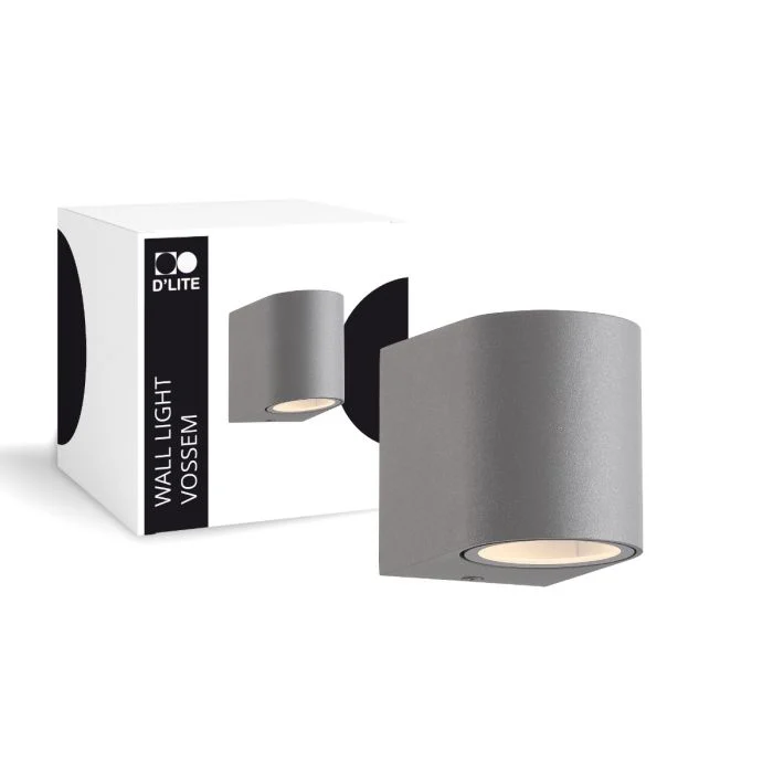 D'Lite Luz De Pared Vossem Gris| IP54 - Apta para 1x GU10