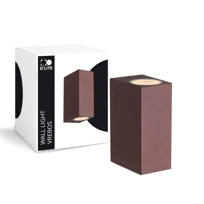 D'Lite Luz De Pared Vrebos Oxidado Up & Down| Apta para 2x GU10