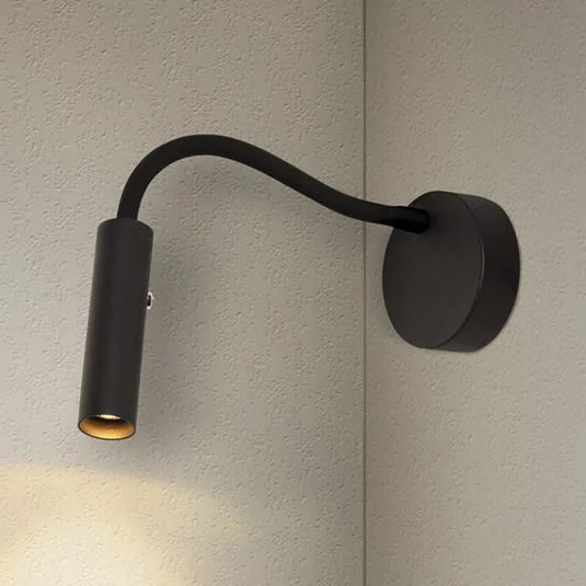 SLV Karpo Goose aplique de pared LED, atenuable, negro