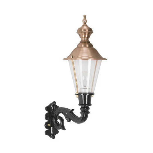 Aplique de exterior Hoorn, portalámpara superior, negro