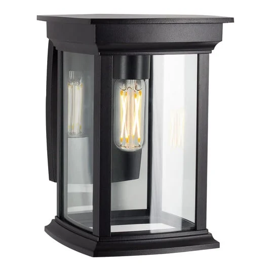 Aplique de exterior Carlton con pantalla de cristal