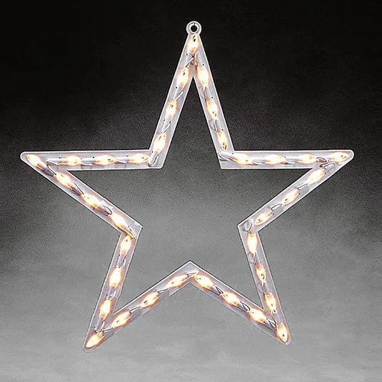 Silueta de estrella LED interior, blanco cálido