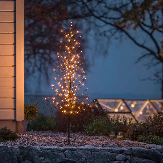 Árbol de Navidad LED, negro, 150 cm