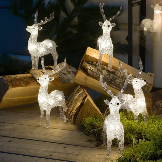 Set de 5 figuras luminosas LED Rentier para exterior