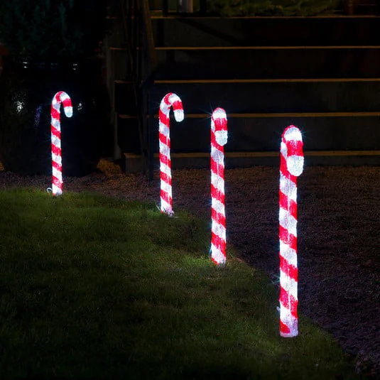LED decoración al aire libre bastón de caramelo Set de 5