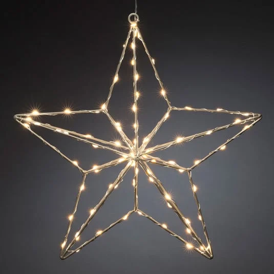 Lámpara decorativa LED Estrella de plata 37x36 cm