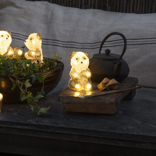 Figura luminosa LED Oso Panda, kit 5 como cadena