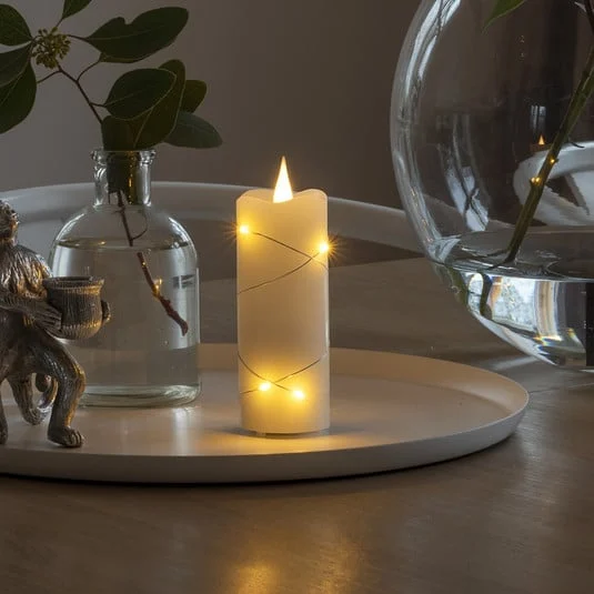 Vela de cera LED color de la luz ámbar 12,7 cm