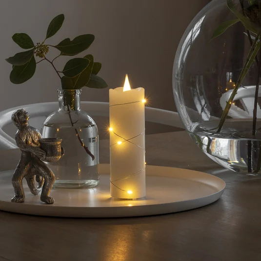 Vela de cera LED blanca Color de la luz blanco cálido 12,7 cm