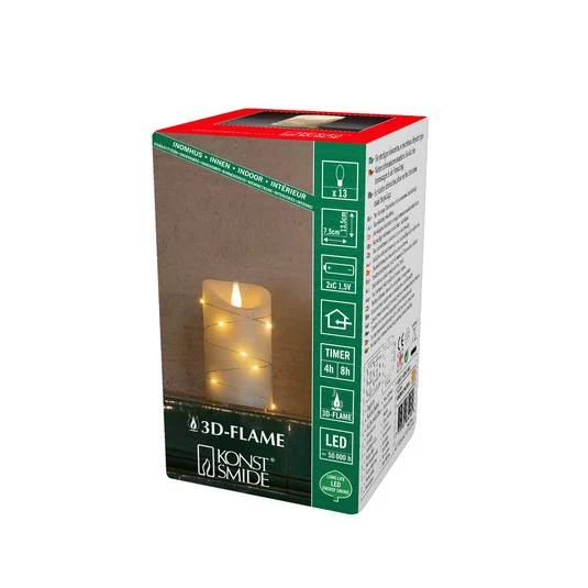 Vela de cera LED crema Color de la luz ámbar Altura13cm