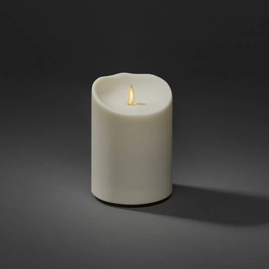 Vela LED IP44 blanco crema fundido altura 14cm