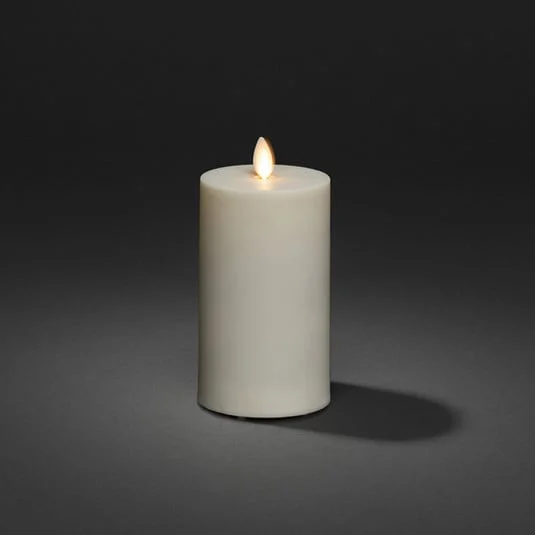 Vela LED IP44 blanco crema lisa Altura 18cm