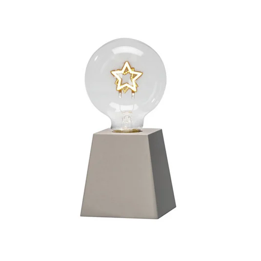 LED de mesa decorativa madera filamento estrella
