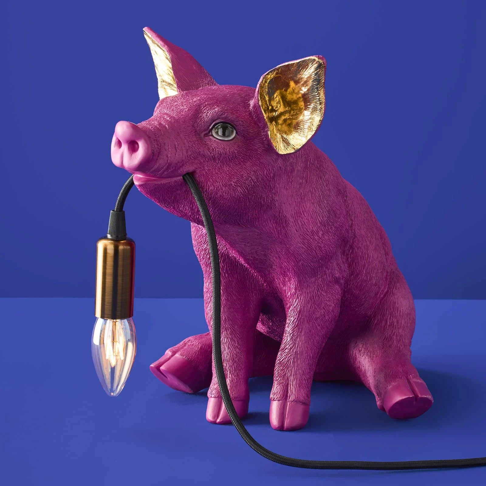Tischleuchte Schweinchen Piggy, magenta