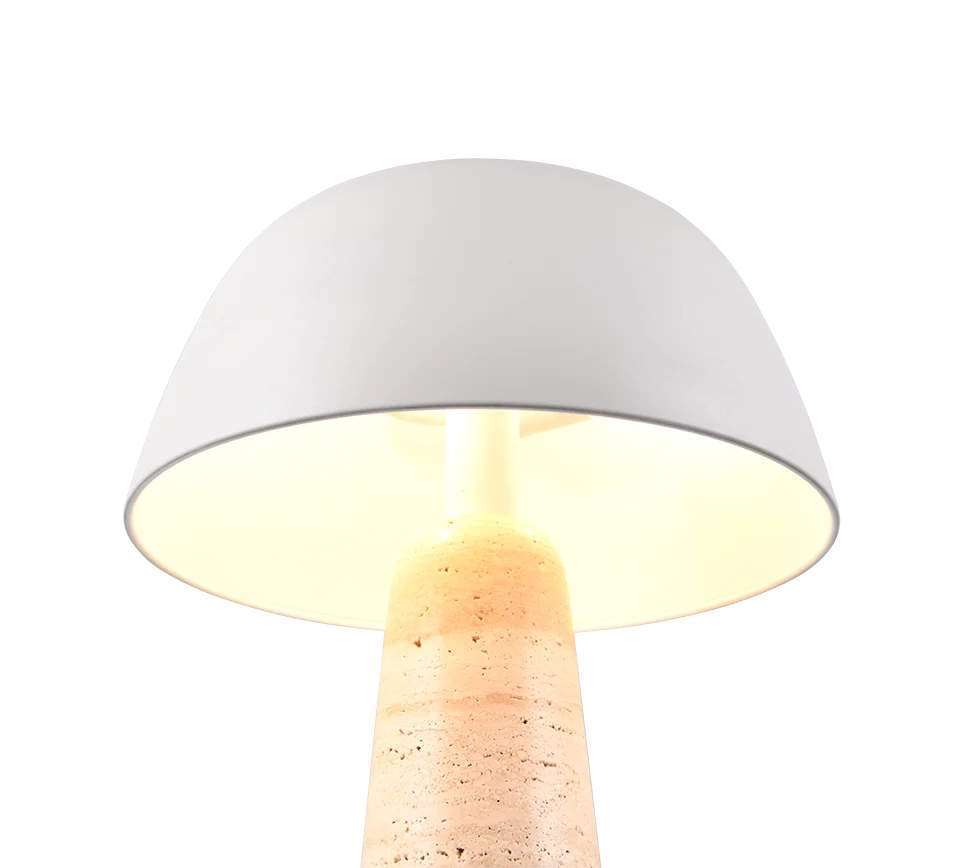 Lámpara de sobremesa Trio Timba 2 luces travertino gris cálido 41cm 567800276