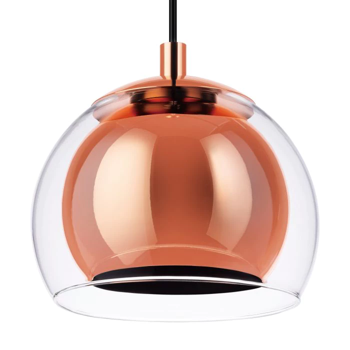 Lámpara Colgante Rocamar con Doble Pantalla Cristal y Cobre | EGLO